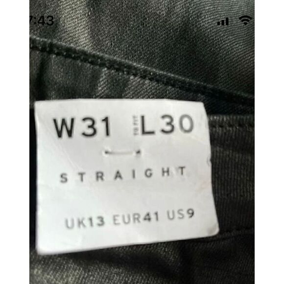 Topshop High Waisted Straight Leg Coated Jeans Black Size 9 NWT - Picture 5 of 6